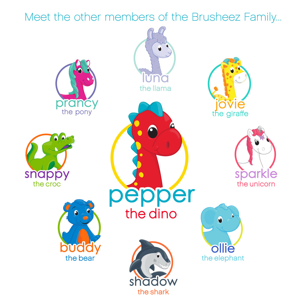 Brusheez Replacement Brush Heads 2 Pack - Pepper the Dino